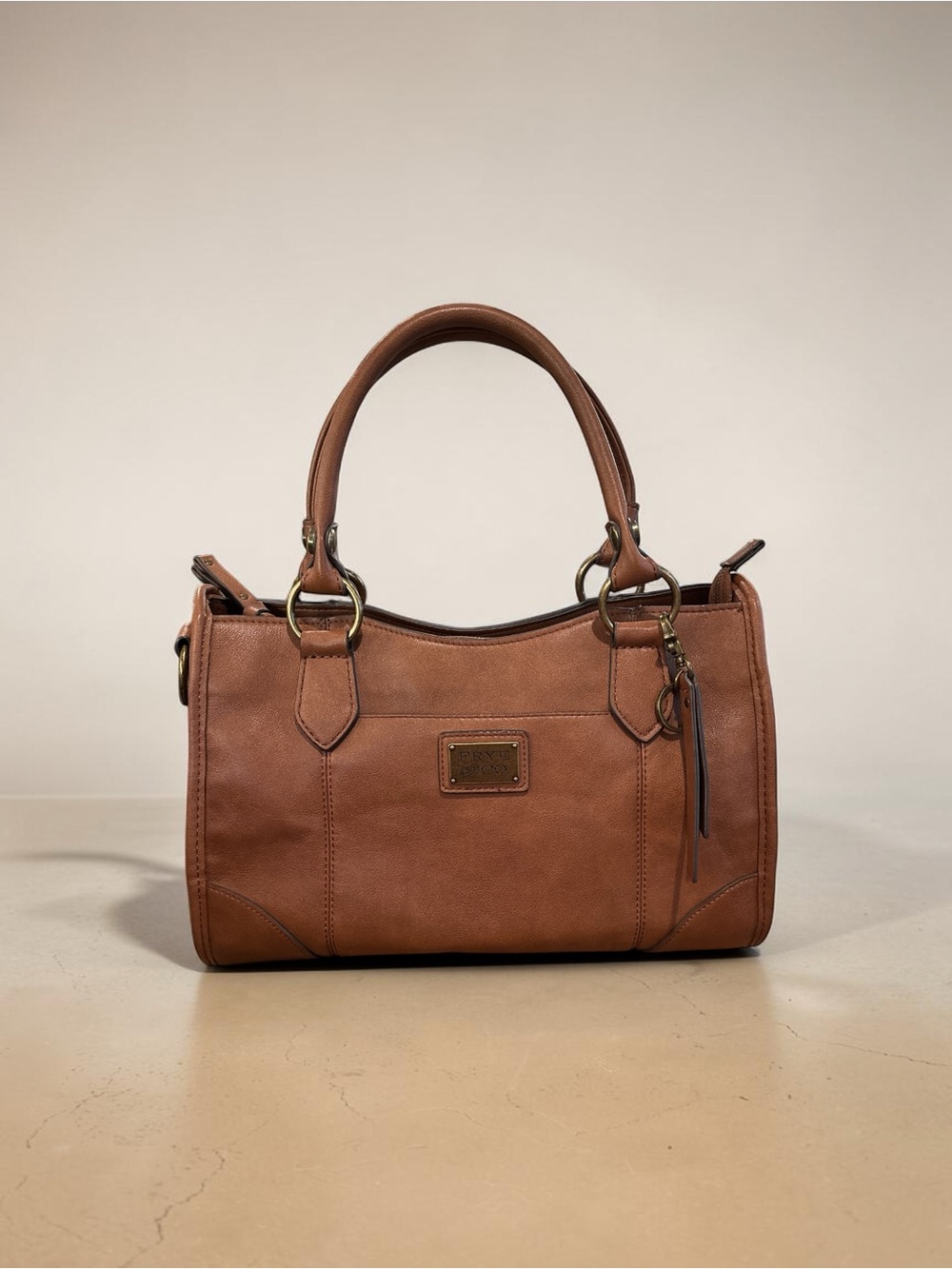 FRYE AND CO. Faux Leather Satchel in Cognac